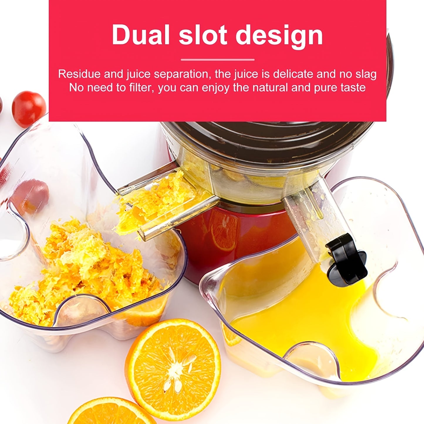 1pc US Plug Slow Masticating Juicer, Cold Press Juice Extractor Nama Juicer Orange Juicer Apples Orange Citrus Juicer Machine With Wide Chute Quiet Motor For Juicer Machines Vegetable And Fruit Masticating Juicer