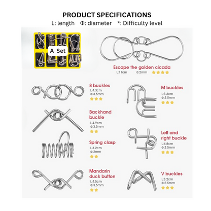 Metal Puzzle Ring, 24 Piece Set Educational intellectual Toys IQ Toys,Metal Brain teaser Puzzles