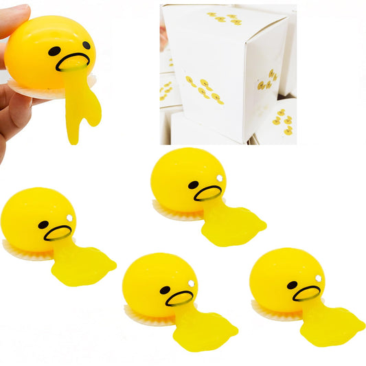 Slime Stress Egg Balls, Vomiting Egg Stress Ball, Puking Egg, Vomiting &amp; Sucking Lazy Egg Yolk, Novelty Stress Relief Squeeze Toys Funny Gifts, Fidget Prank Toy 4 Colors