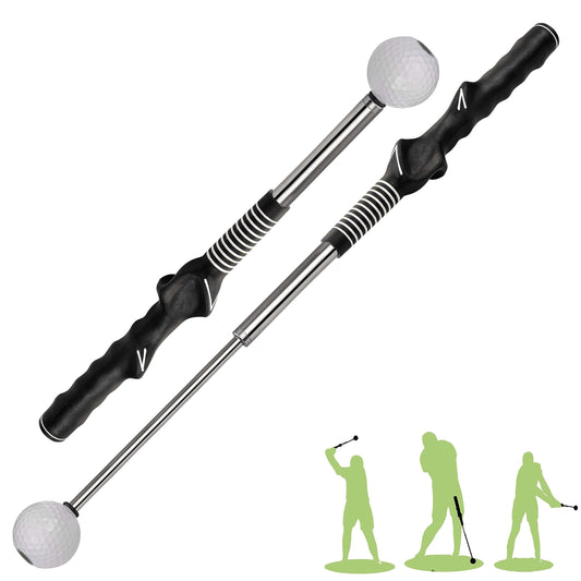 Retractable Golf Swing Training Aid, Golf Grip Trainer &amp; Golf Swing Trainer for Warm-up, Right-Handed Golf Club for Indoor Practice, Golf Accessories - Strength &amp; Tempo Training for Chipping Hitting