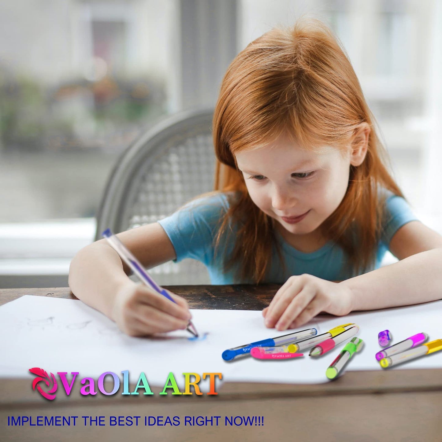 VaOlA ART Colored Pens 30 Psc Glitter Gel Pens for Kids Colorful Pens for Spirograph Deluxe Design Set