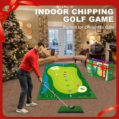 TOY Life Chipping Golf Practice Mats Golf Game Training Mat Indoor Outdoor Games for Adults Family Kids Outdoor Play Equipment Stick Chip Golf Set Backyard Game(Patented)