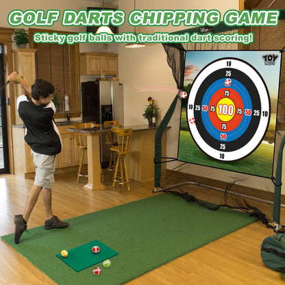 TOY Life Chipping Golf Practice Mats Golf Game Training Mat Indoor Outdoor Games for Adults Family Kids Outdoor Play Equipment Stick Chip Golf Set Backyard Game(Patented)