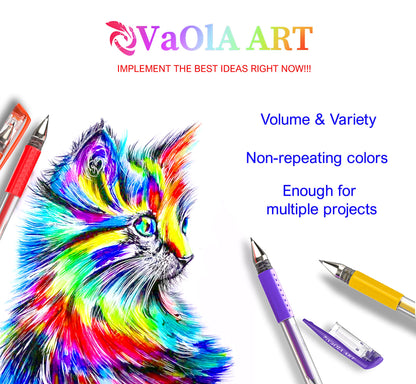 VaOlA ART Colored Pens 30 Psc Glitter Gel Pens for Kids Colorful Pens for Spirograph Deluxe Design Set