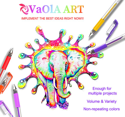 VaOlA ART Colored Pens 30 Psc Glitter Gel Pens for Kids Colorful Pens for Spirograph Deluxe Design Set