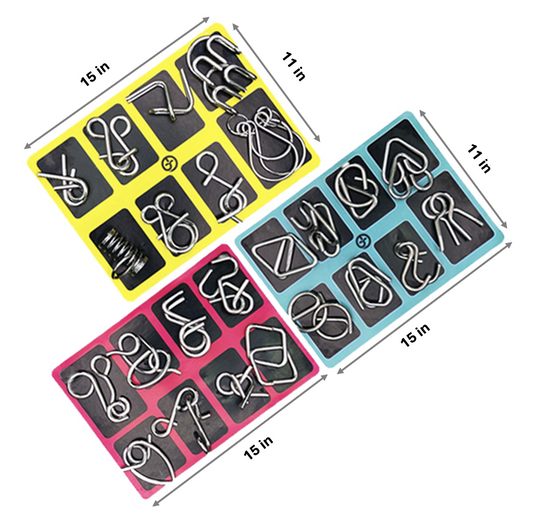 Metal Puzzle Ring, 24 Piece Set Educational intellectual Toys IQ Toys,Metal Brain teaser Puzzles